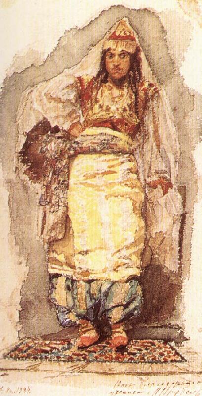 Mikhail Vrubel Female Model in an oriental Costume Germany oil painting art